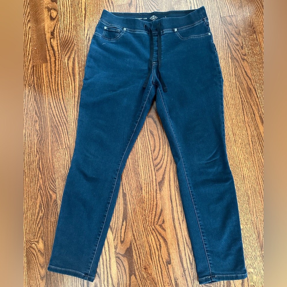 St John’s Bay skinny pull on jeans size Large, dark blue
